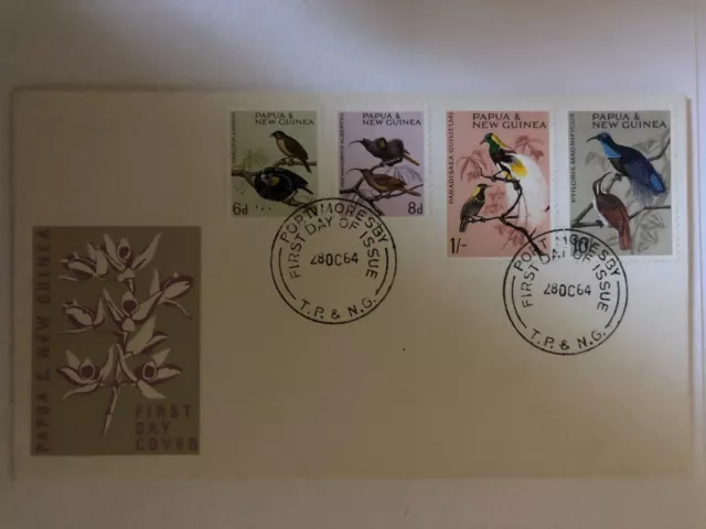 Png Stamps Fdc 1964 Birds Of Paradise Unaddressed