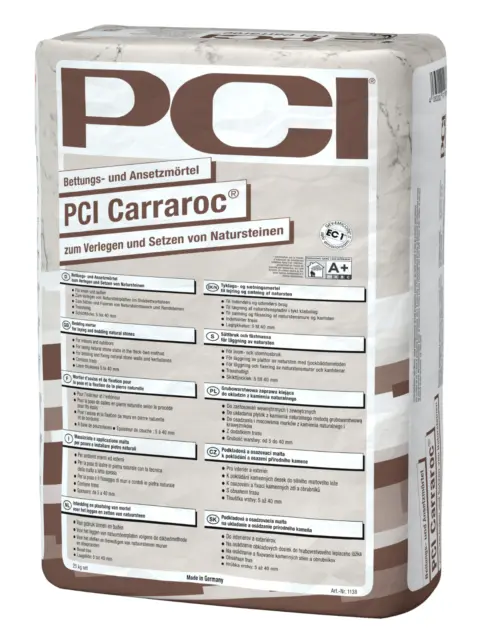 PCI Carraroc 25 kg mortero de colocación mortero de pedrería mortero de cama gruesa piedra natural mortero de puesta