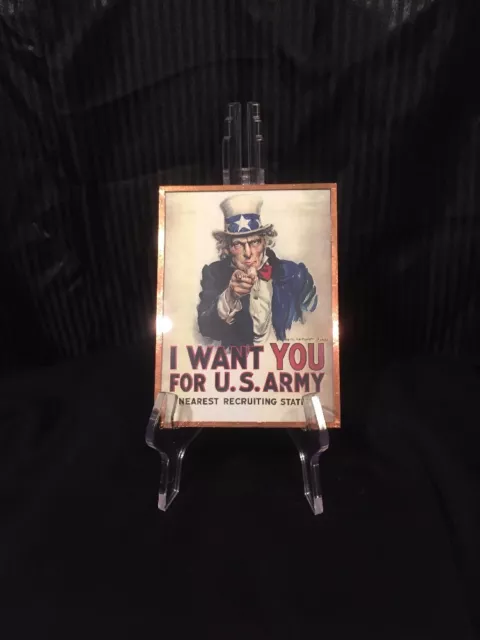 Glass/ I Want You - Uncle Sam Poster Print, 5"X7"