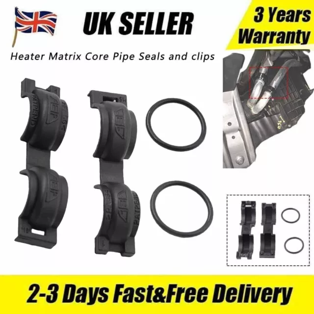 Heater Matrix Core Pipe Seals and Clips Compatible With Ford C-Max