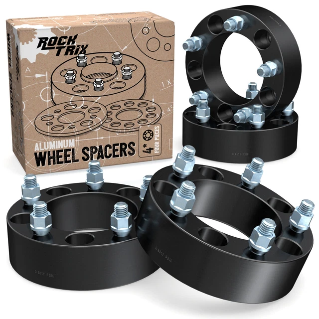 4pc | 1.5 inch thick | 5x5.5 to 5x5.5 Dodge Black Wheel Spacers | 9/16" Stud