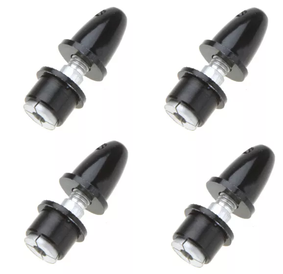 4 Pcs Black Motor Propeller 4mm Inner Diameter Shaft - OD 5mm Adapter Shaft