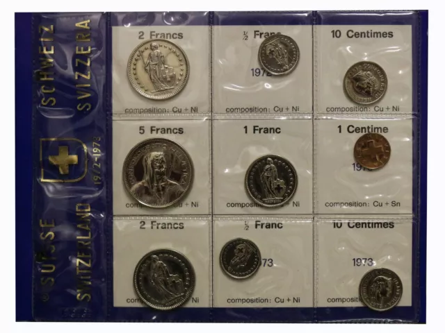 1972/1973 Suisse - Série Numismatique De 9 Monnaies En Emballage Scellé MF6
