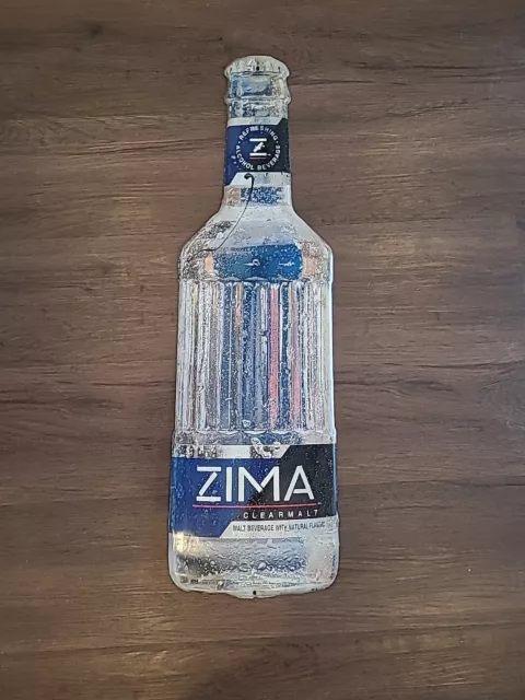 Zima Beer Bottle Tin Metal Sign 30" x 8.5" Man Cave Bar Decor Barware 1993 Vtg