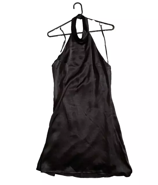 Urban Outfitters UO Black Satin Mini Halter Sleeveless Dress New Size Medium M