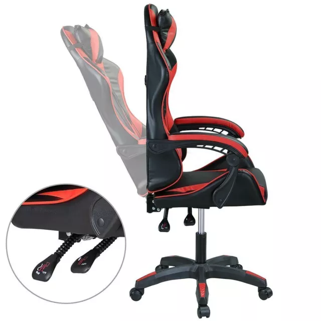 Sedia Gaming Poltrona Ufficio Scrivania Ergonomica Professionale Reclinabile Red