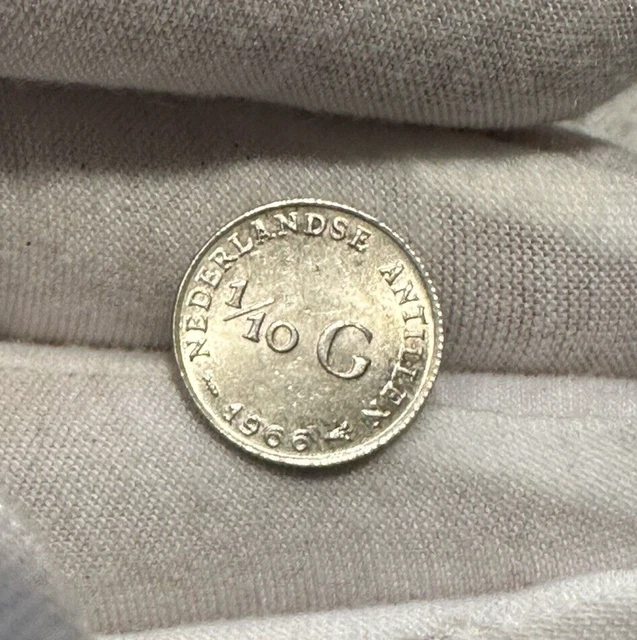 1966 Netherlands Antilles 1/10 Gulden Km-3 Unc - Combined Shipping - B1600