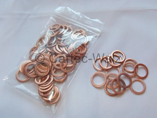 50 Pezzi Anelli Di Rame Guarnizioni Rame Cu Anello 12x18x1,5 Mm - Foto 3