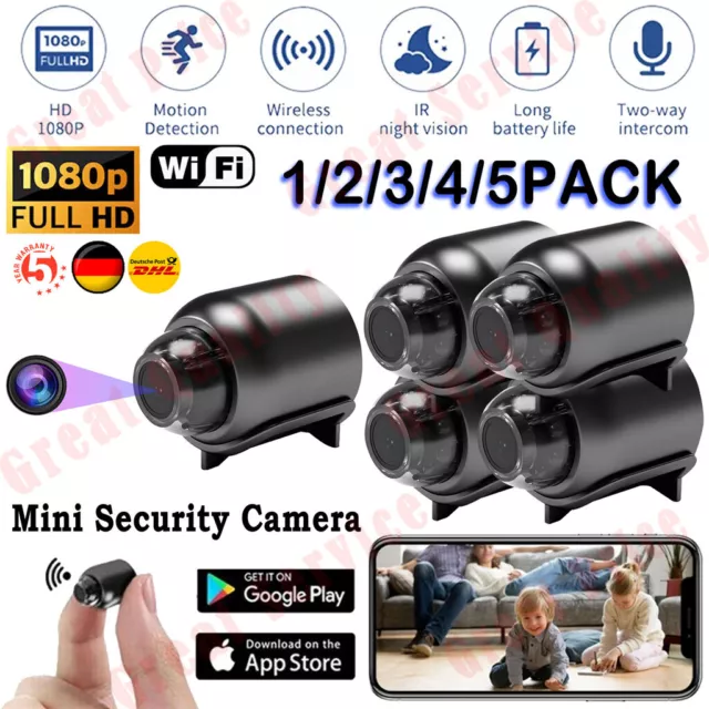 1-5X Nachtsicht Überwachungskamera HD 1080P Mini Wifi IP Camera Wlan CCTV kamera