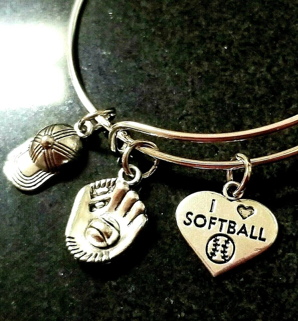 I Love SOFTBALL Bracelet Softball Jewelry Softball Coach Gift Softball Daughter
