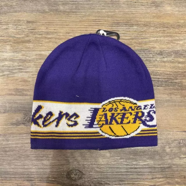 Adidas Originals Los Angeles Lakers Winter Mütze lila D82549 Hat Cuff Knit