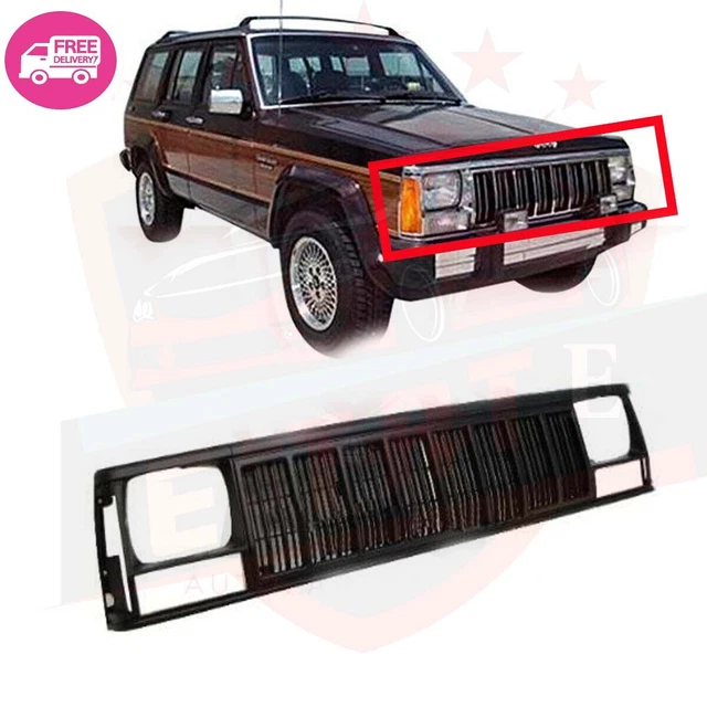 New Front Grille Black & Headlamp Door 3Pcs Set  For 1991-1996 Jeep Cherokee
