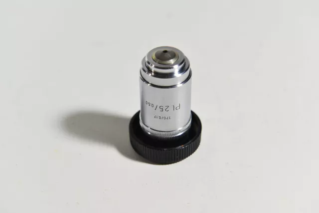 Microscope objective Leitz Wetzlar PL 25 / 0.50 170 / 0.17 RMS thread C55394 2