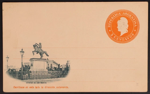 Mayfairstamps Argentina Statue of San Martin Mint Stationery Card aag_45089