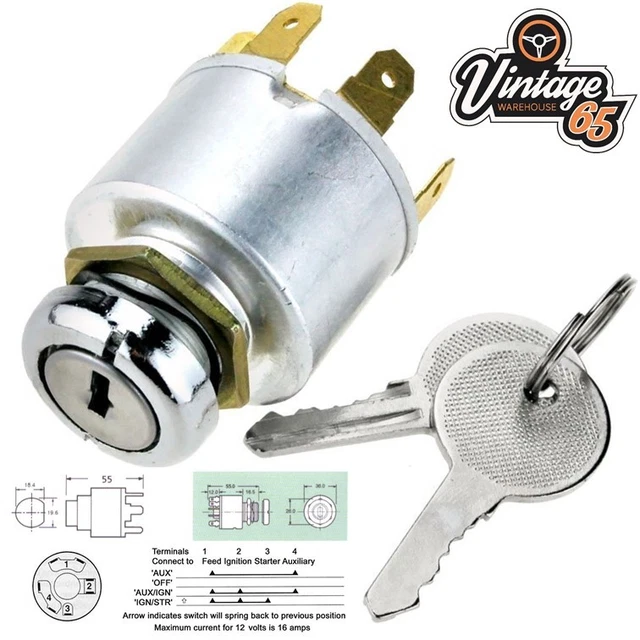 IGNITION SWITCH 4 Position Universal Replacement For VW Beetle Camper