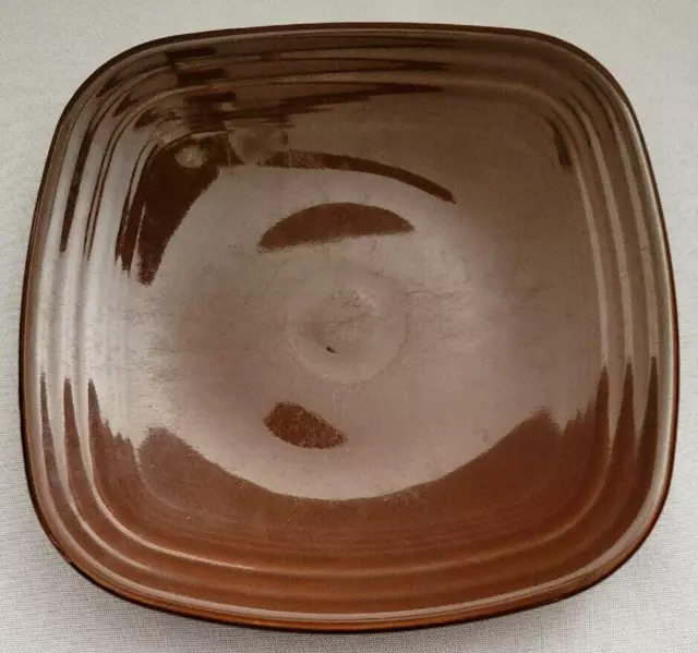 Set Of 4 Homer Laughlin Fiesta Square Salad Plate Chocolate Brown 7 3/8"