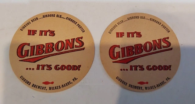 2 Gibbons Beer Coasters