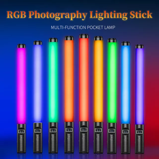 20W RGB Colorful LED Light Wand Handheld Photography Light Stick Bar With Remote