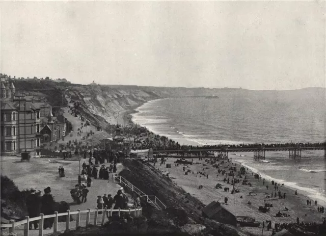 BOURNEMOUTH. View from the west cliff. Dorset 1895 old antique print picture