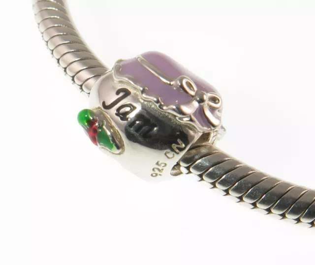 Chamilia 925 silver & enamel HOMEMADE JAR OF JAM charm bead, baking, summer, WI