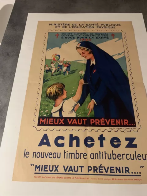 Ancienne Affiche Originale De Prévention Santé 2