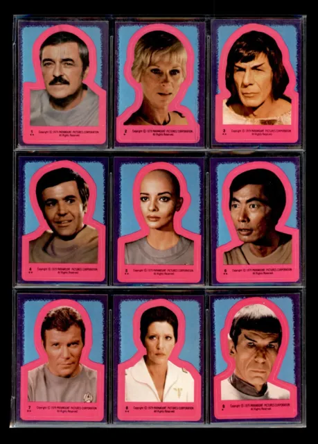 1979 Topps Star Trek Complete Sticker Card Set 22/22 Kirk/Spock