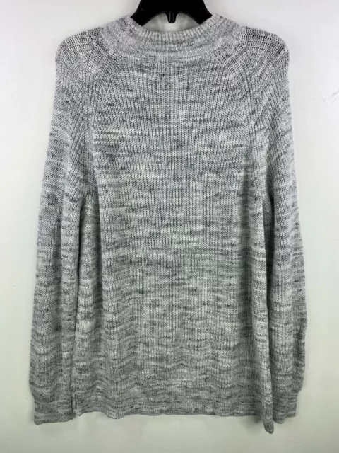 Caslon Sweater Womens XXL Gray Space Dye Ribbed Crew Neck Lagenlook Pullover 2