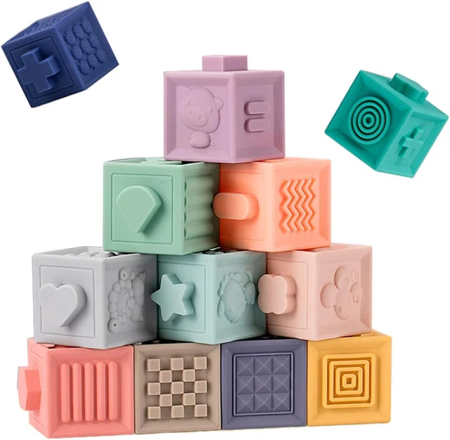 Baby Blocks Soft Building Blocks Toys Early Educational Squeeze Stackable Bab...