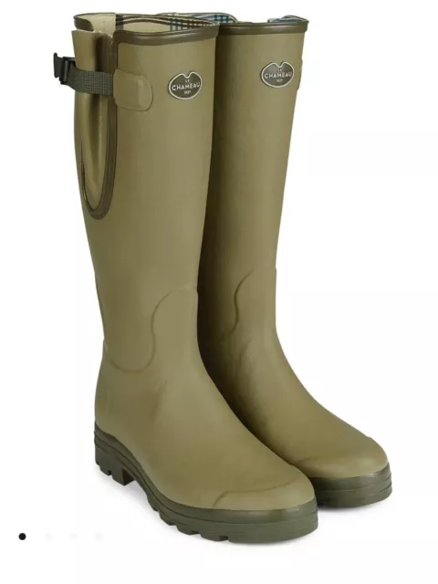 Brand New In Box Le Chameau Mens Vierzon Jersey Lined Wellingtons Size US 10