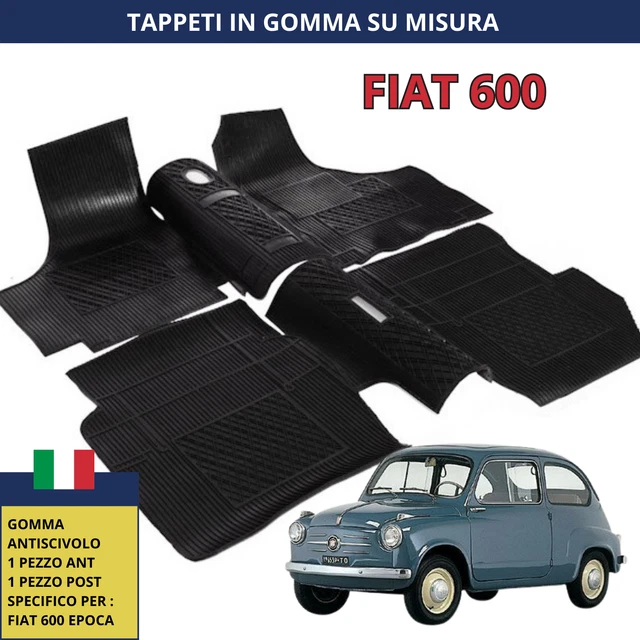 Kit Tappetini Auto Fiat 600 1998-2010 - Moquette E Gomma, Personalizzabili, Made In Italy - Foto 6