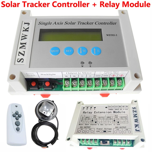 LCD SINGLE AXIS Solar Tracker Controller +Relay Module for Solar Panel ...