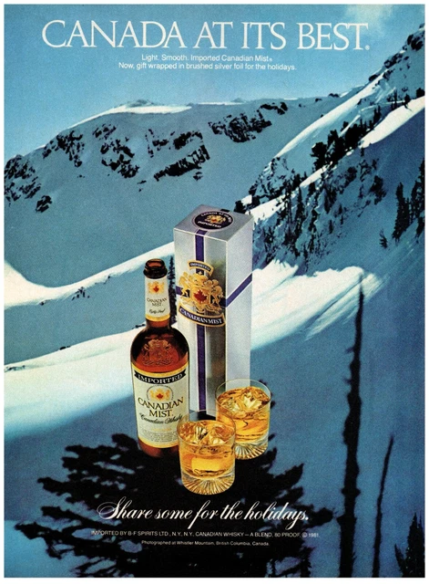Canadian Mist Whisky Canada at it's Best Vintage Print Advertisement 8x11" 1984