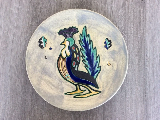 Assiette céramique émaillée Signée  LVP    Louis Viasson Ponte