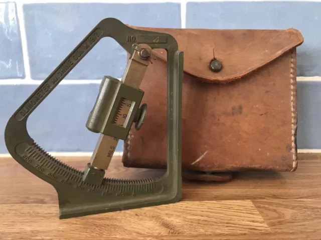 c1943 WW2 Machine Gun Clinometer M1917 With Leather Pouch, Rare World War 2 Item