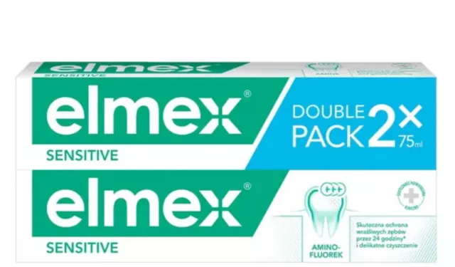 Elmex Sensitive Toothpaste For Protection Gums Teeth Double Pack 2 X 75ml