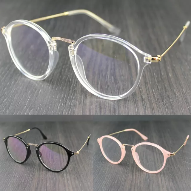 Unisex Oval lens Metal & Plastic frame Clear Lens Fashion Glasses