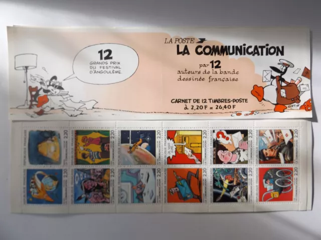 carnet de 12 timbres france neufs 1988 La Communication en BD N° 2515