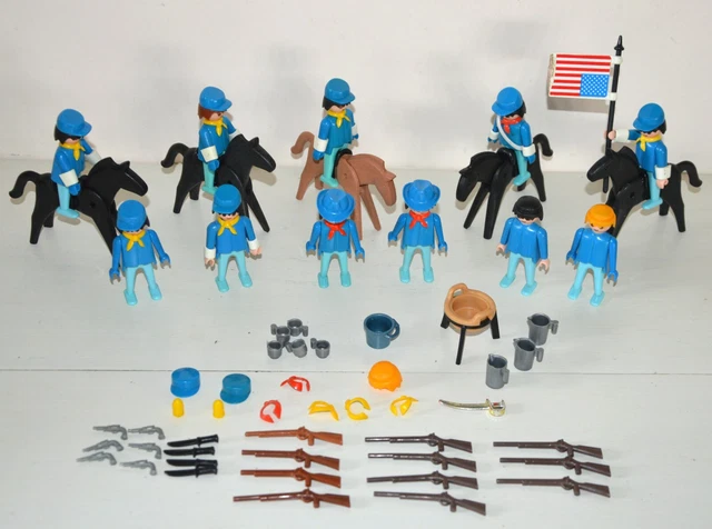 Figurine Playmobil Western – Officier De Cavalerie Sudiste/nordiste, Occasion