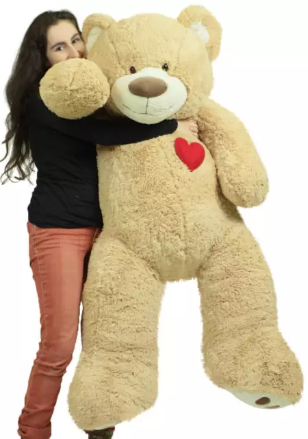 Giant 5 Foot Teddy Bear 60 Inch Soft Plush Animal Heart on Chest to Express Love