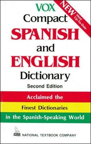 VOX COMPACT SPANISH AND ENGLISH DICTIONARY - Hardcover **Mint Condition**
