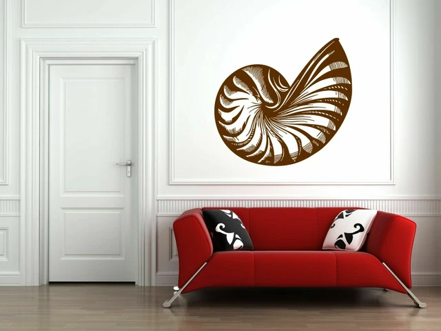 Wall Vinyl Sticker Decals Mural Room Design Art Seashell Sea Fish Ocean bo661