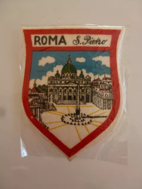 Roma S. Pietro Ancien Ecusson Badge Patch De Ville Tissu French Vintage