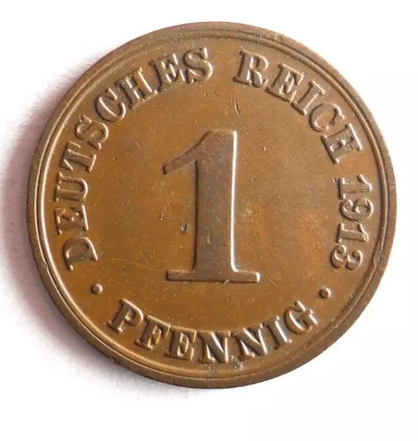 1913 German EMPIRE PFENNIG - Excellent Coin German Bin #11
