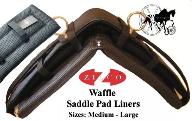 Zilco Harness Waffle Saddle Pad Liner Wide Fit Two Sizes Black Carriage Driving