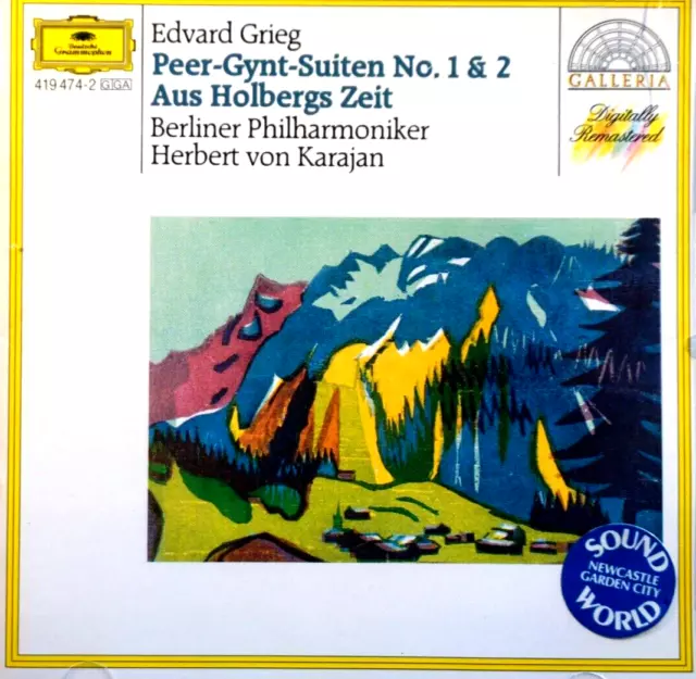 Grieg - Peer Gynt Suites Nos. 1 & 2, Holberg Suite, Karajan  -  CD, VG