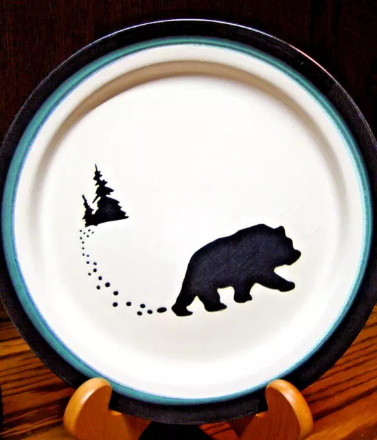 Bass Pro Shops 2) Plates 10.5" Textured Bear Trees~Microwave/Dishwasher Safe  B9