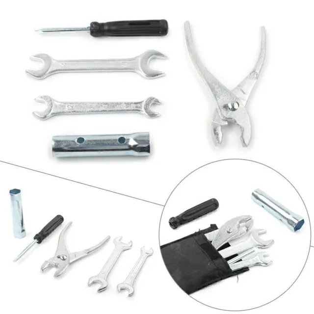 Motorcycle Spark Plug Spanner Wrench Plier Socket Tool Kit With Storage Pocket