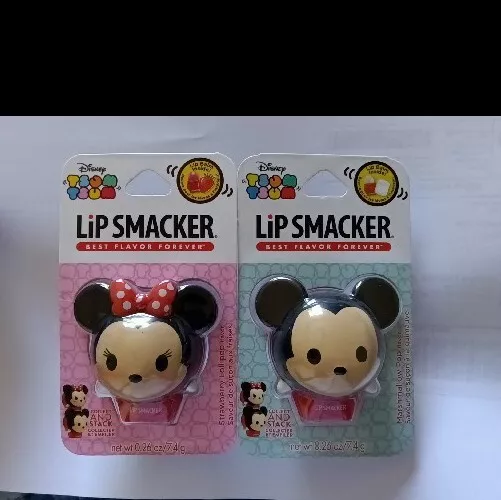 Disney TSUM TSUM Lip Smacker Mickey/Minnie Mouse Strawberry Marshmallows Flavors