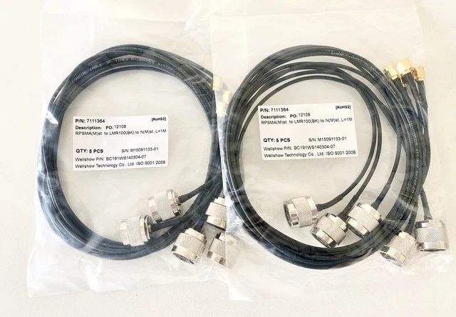 N Tipo Maschio A SMA F Dritto 1M LMR100 Bassa Perdita Coassiale Cavo Lotto Di 5