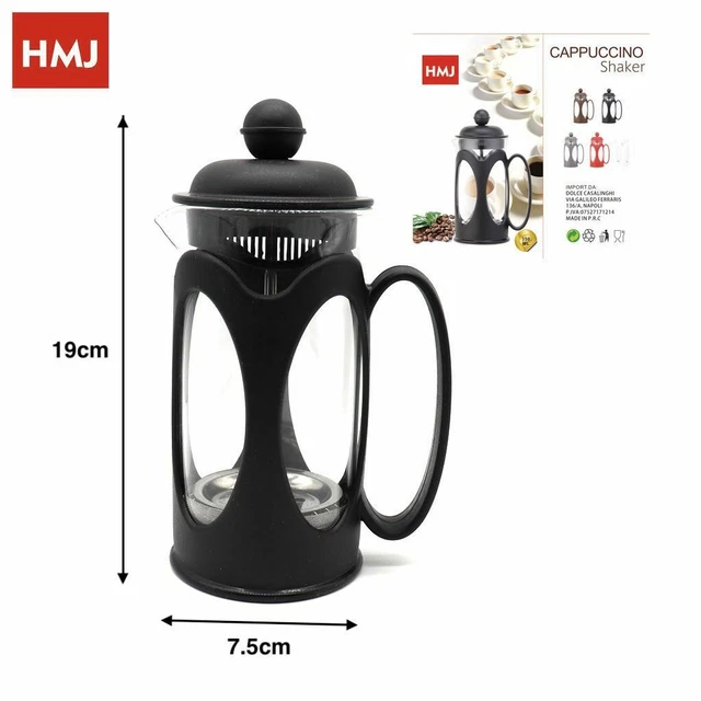 Schiumatore Manuale Per Latte - Shaker Per Cappuccino, Panna E Bevande, Con Bicchiere Vetro